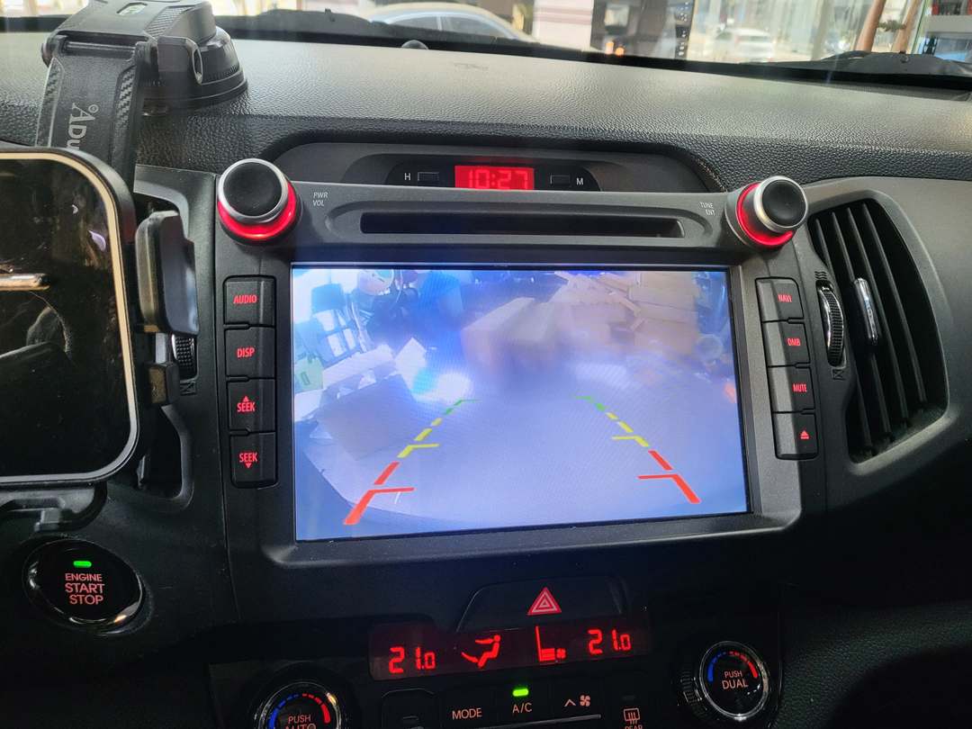 작업 전 후방카메라 화면